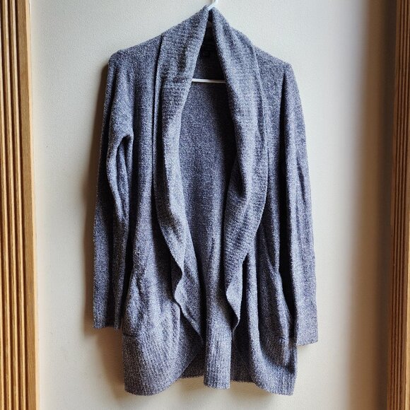 Barefoot Dreams Blue/Gray Angled Open Cardigan Sizze XS/S - Picture 7 of 16